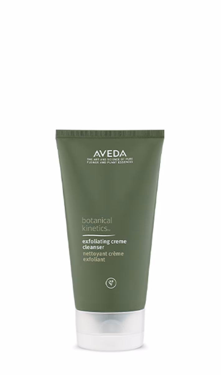Aveda Botanical Kinetics exfoliating crème cleanser tube in green with white cap