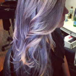 Soft waves in a blend of lilac and silver tones, creating a stylish and dimensional look